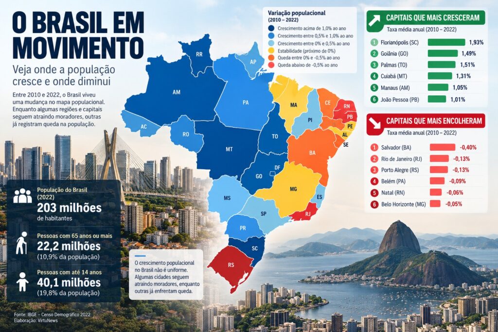 Por que algumas cidades brasileiras continuam crescendo enquanto outras estão encolhendo